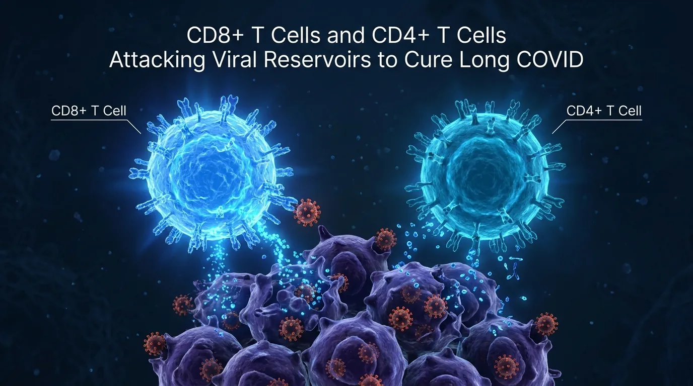 CD8+ and CD4+ T cells attacking viral reservoirs to cure Long COVID